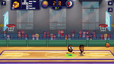 Basketball Stars one-on-one gameplay on an indoor court with two cartoon players and a scoreboard